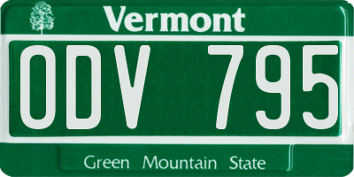 VT license plate ODV795