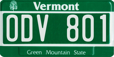 VT license plate ODV801