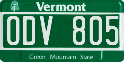 VT license plate ODV805