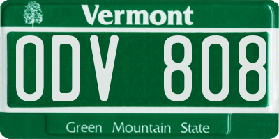VT license plate ODV808
