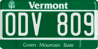 VT license plate ODV809