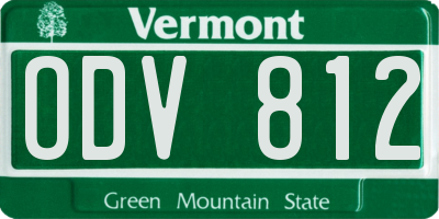VT license plate ODV812
