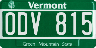 VT license plate ODV815