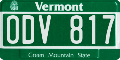 VT license plate ODV817