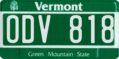 VT license plate ODV818