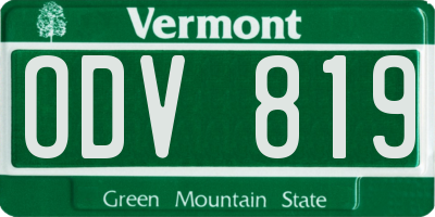 VT license plate ODV819