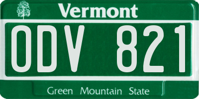 VT license plate ODV821
