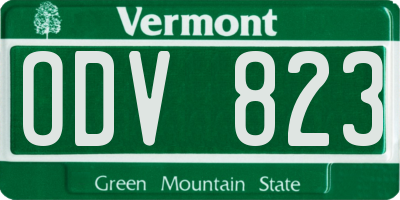 VT license plate ODV823