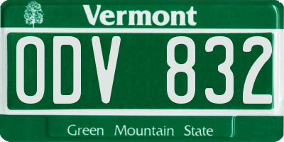 VT license plate ODV832