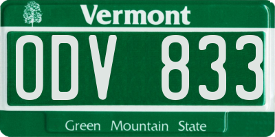VT license plate ODV833