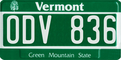 VT license plate ODV836