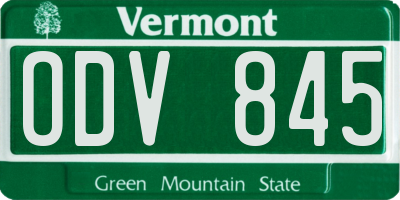 VT license plate ODV845