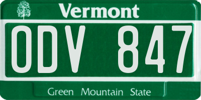 VT license plate ODV847