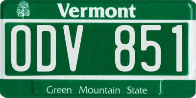 VT license plate ODV851