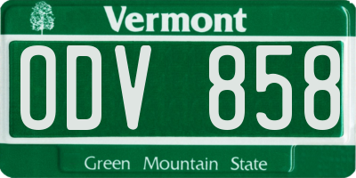 VT license plate ODV858