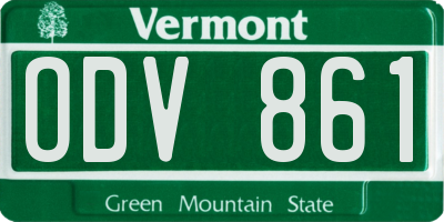 VT license plate ODV861