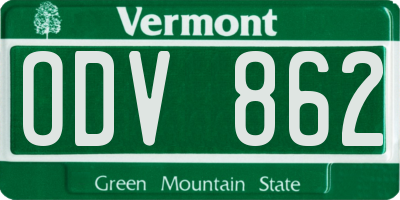 VT license plate ODV862