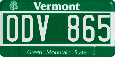 VT license plate ODV865