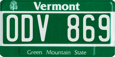 VT license plate ODV869