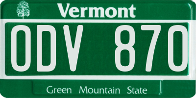 VT license plate ODV870