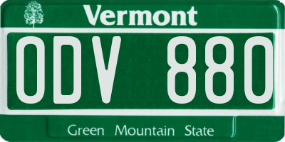 VT license plate ODV880