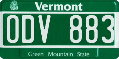VT license plate ODV883