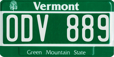 VT license plate ODV889