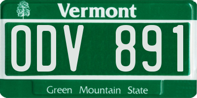 VT license plate ODV891