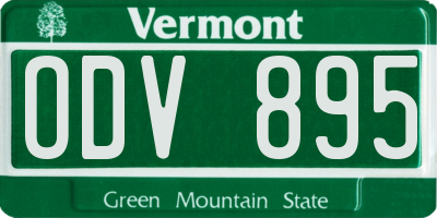VT license plate ODV895