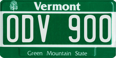 VT license plate ODV900