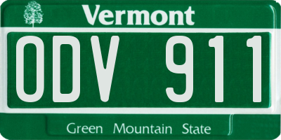 VT license plate ODV911