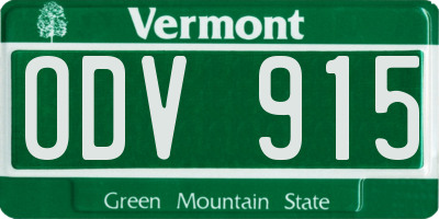 VT license plate ODV915