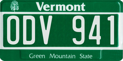 VT license plate ODV941