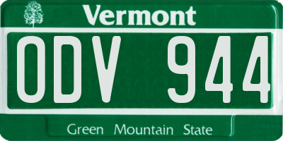 VT license plate ODV944