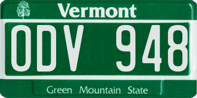 VT license plate ODV948