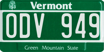VT license plate ODV949