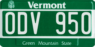 VT license plate ODV950