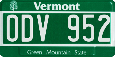 VT license plate ODV952