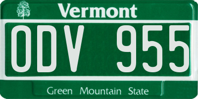 VT license plate ODV955