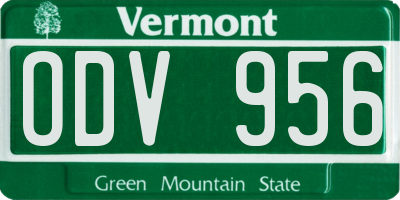 VT license plate ODV956