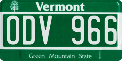 VT license plate ODV966