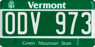 VT license plate ODV973