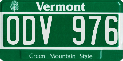VT license plate ODV976