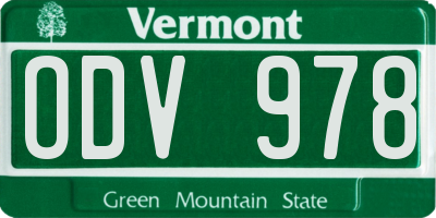 VT license plate ODV978