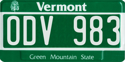 VT license plate ODV983