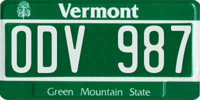 VT license plate ODV987