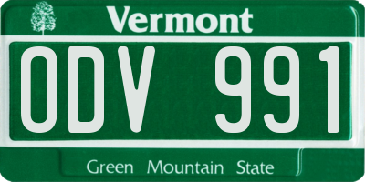 VT license plate ODV991