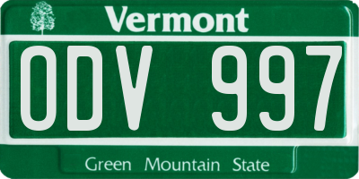 VT license plate ODV997