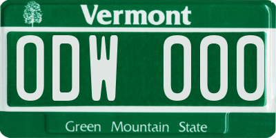 VT license plate ODW000
