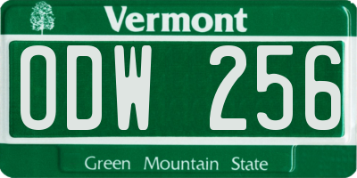 VT license plate ODW256